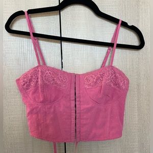 Pacsun pink cropped corset top
